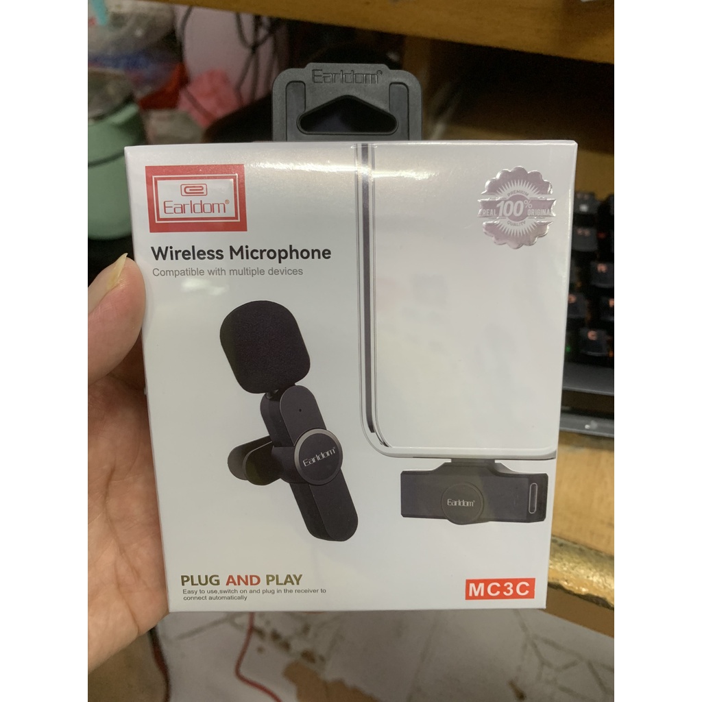 Mic Thu Âm Không Dây Cài Áo Earldom MC3C dành cho iPhone các đời mẫu mới nhất