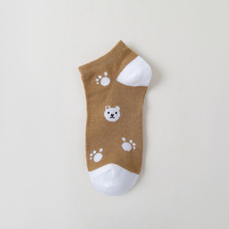 Vớ cotton Cổ Thấp In Họa Tiết Gấu Dễ Thương Phong Cách Nhật Bản Thời Trang Xuân Hè Cho Nữ