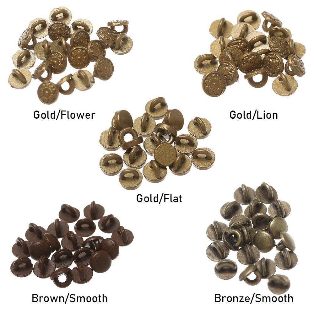 Set 20/40 nút kim loại mini 4mm in họa tiết dễ thương nhiều màu sắc dùng trang trí quần áo búp bê DIY