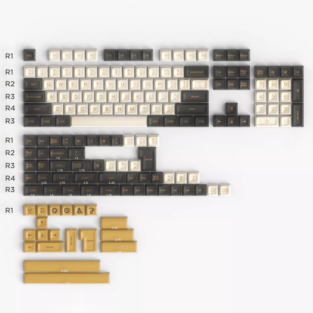 Bộ Keycap SA CSP Shimmer 172 Nút Chất Liệu ABS Double Shot Cân được nhiều layout