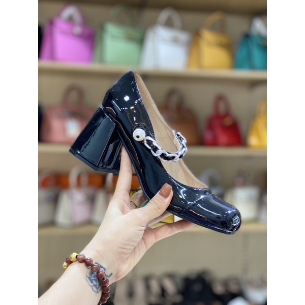 Giày cao gót miu miu xích ngọc 7p fullbox