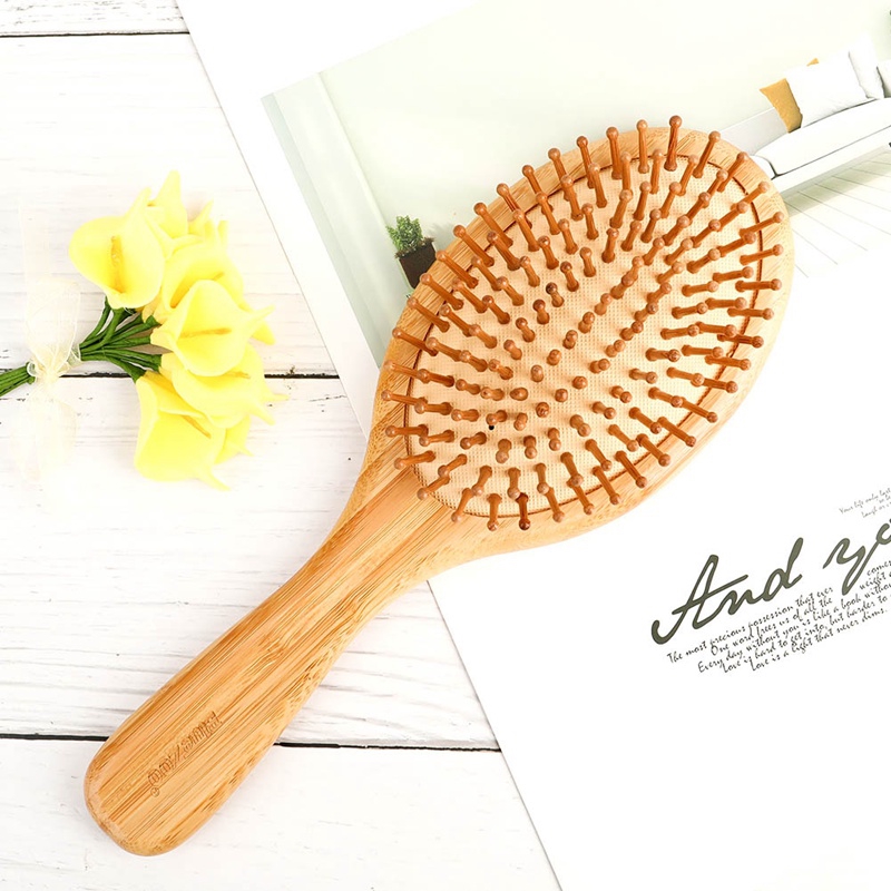 [Hàng mới về] Lược chải tóc massage da đầu bằng gỗ tre