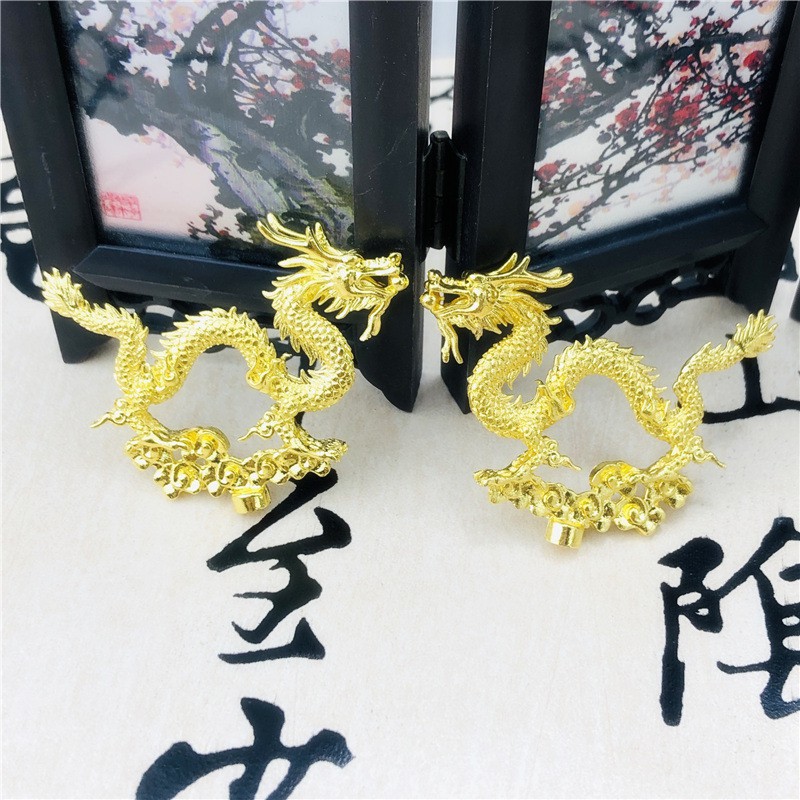 1 phiến rồng đúc 2 mặt 40*55mm nguyên liệu làm trâm làm trang sức cổ trang