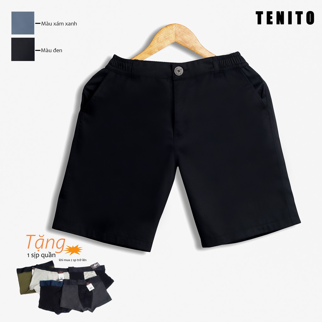 [Mã SR11JUNE5 giảm 20K đơn 50K] (Mua 2 tặng 1 sịp đùi) Quần short kaki nam Tenito cạp chun co dãn