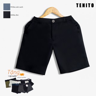 (Mua 2 tặng 1 sịp đùi) Quần short kaki nam Tenito cạp chun co dãn