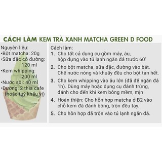Bột trà xanh GreenD Food Hũ 30g