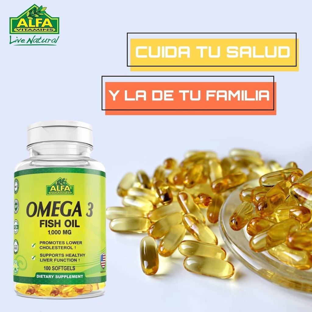 Omega 3 Mỹ, Viên Bổ Sung Dưỡng Chất Cho Não, Hỗ Trợ Nâng Cao Thị Lực, Lọ 100 Viên