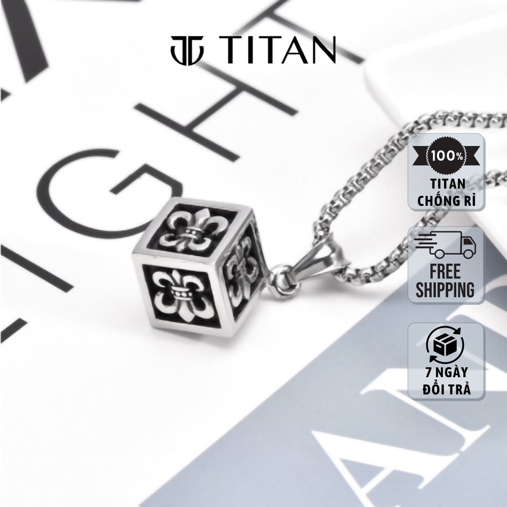 Dây Chuyền Nam Nữ CH, Vòng Cổ Chrome Hearts Bông Hoa Iris Màu Đẹp Như Bạc 925 Cube Dice Dạng Khối Vuông TITAN SHOP