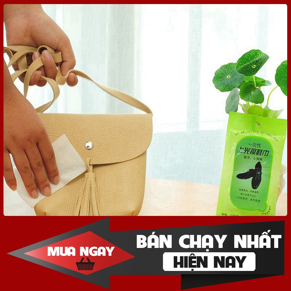 [Hàng Loại 1] [XẢ KHO_FREESHIP]  Túi 10 miếng khăn lau tẩy trắng giày diệt khuẩn, chống ố, tiện lợi mọi nơi