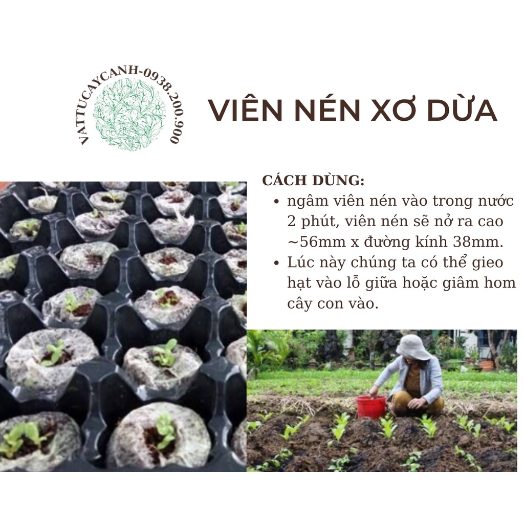 Viên Nén Xơ Dừa Ươm Cây Giống Siêu Nảy Mầm - Tốt cho cây non