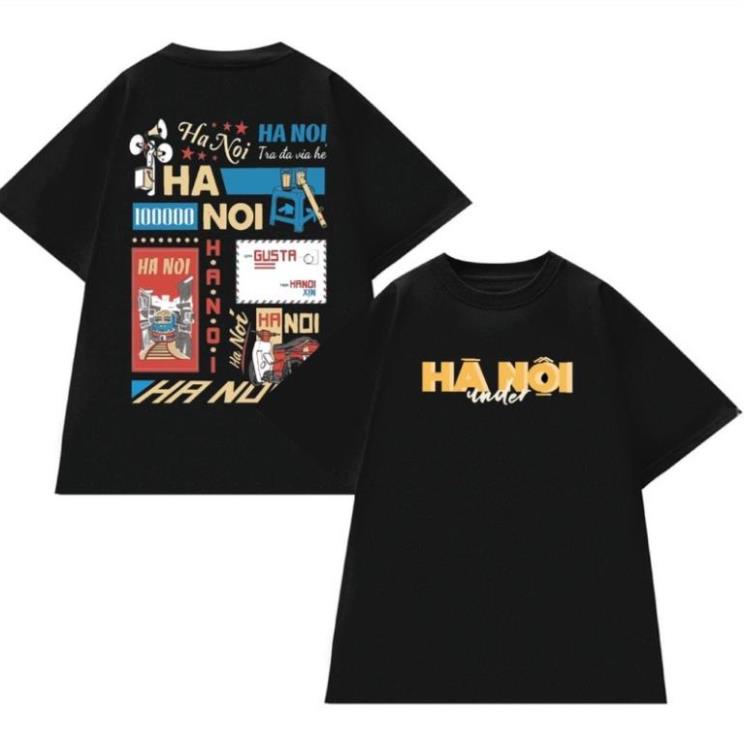 Áo Thun Tay Lỡ nam nữ unisex Hà Nội under in TRƯỚC SAU chất vải dày mịn co dãn ! 🌺 !