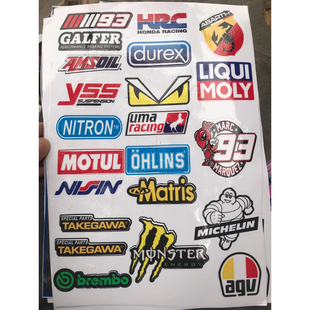 Sticker dán xe michelin durex chống thấm nước chống bay màu siêu đẹp