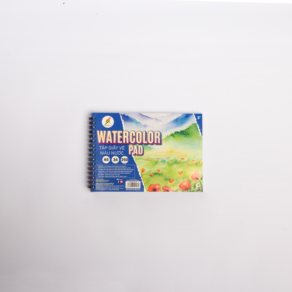 Tập giấy vẽ màu nước cao cấp định lượng 250GSM - COLORMATE