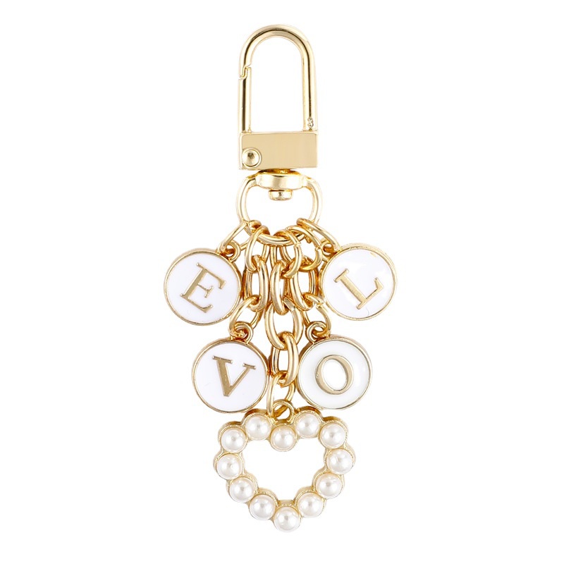 Móc Khóa Đính Ngọc Trai Và Chữ love Kiểu Mới Sáng Tạo Tùy Chọn