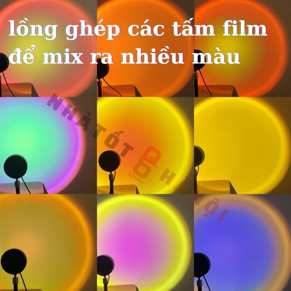 Đèn hoàng hôn Đèn sunset cầu vồng  led tiktok 10 màu trong 1  rainbow lamp Rose blackpink lisa trang trí CHILL Cao cấp