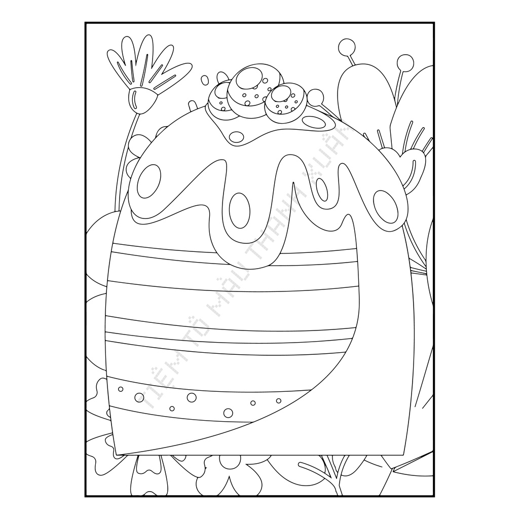 Set 50 Tờ Tranh Tô Màu Hình Bánh Ngọt Tô Màu Sáp, Màu Chì - Tiệm Tô Màu Thanh Xuân