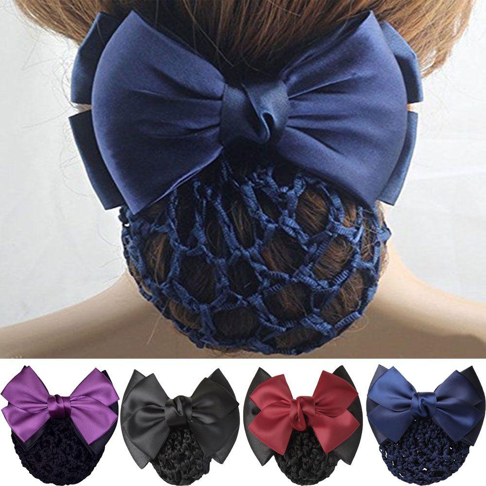 NIUYOU Kẹp Tóc Trang Trí Nơ Lưới Satin Cho Nữ
