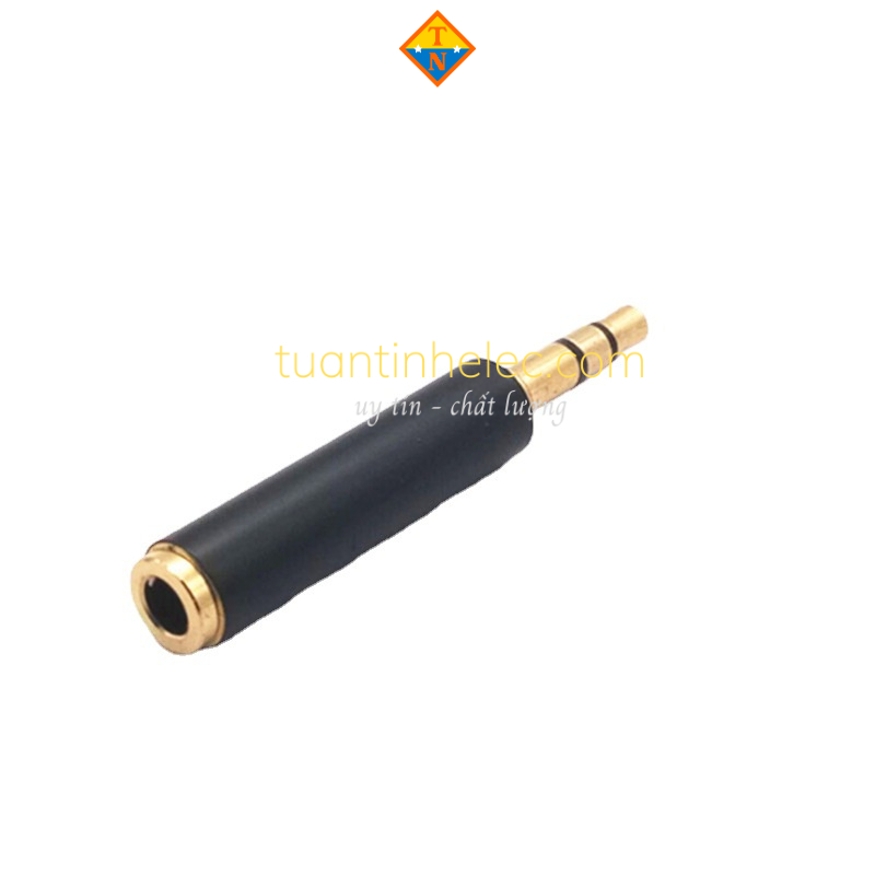 Đầu chuyển đường micro 3.5mm từ 3 khấc sang 4 khấc bằng đồng # phụ kiện âm thanh
