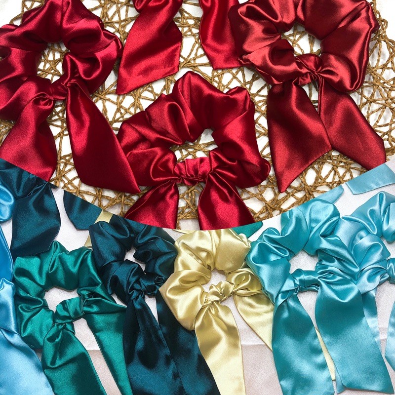 Combo 100c cột tóc scrunchies dây nơ