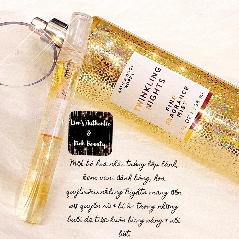 TWINKLING NIGHTS - Xịt Thơm Toàn Thân Body Mist Bath &amp; Body Works