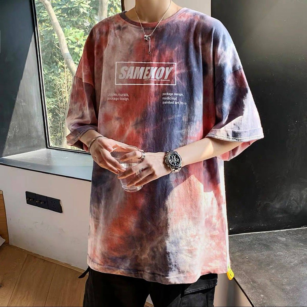 Áo thun loang form rộng chất cotton mềm mịn thoáng mát
