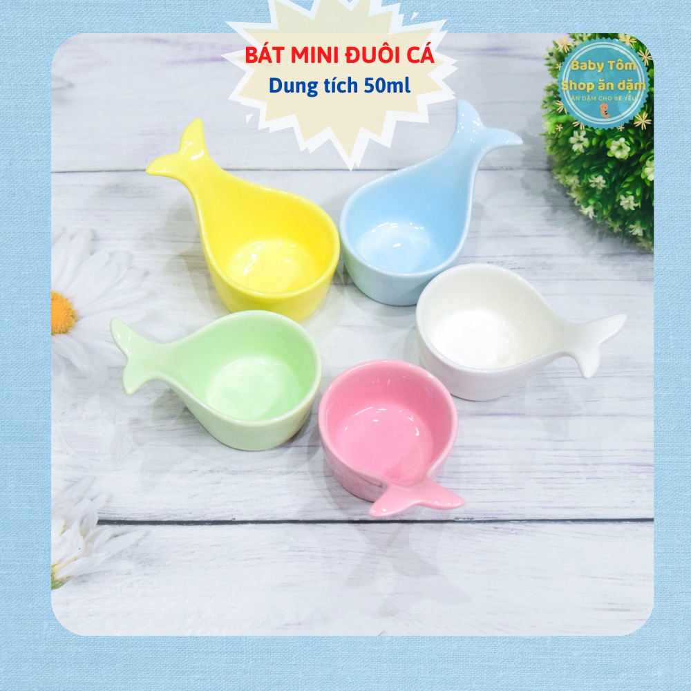 Bát ăn dặm gốm sứ hình đuôi cá 50ml NPP Baby Tôm