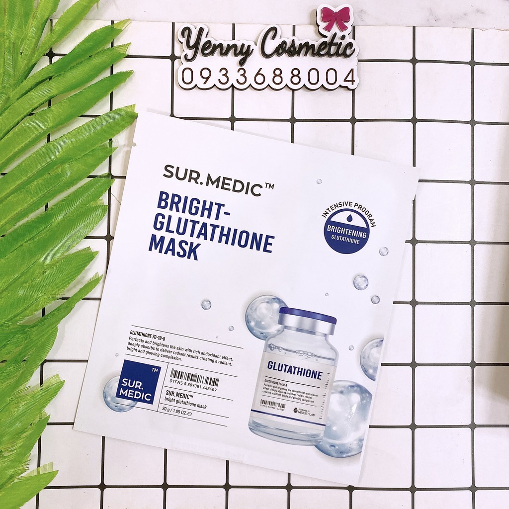 Mặt nạ làm trắng chuyên sâu Sur.Medic Bright Glutathione Mask