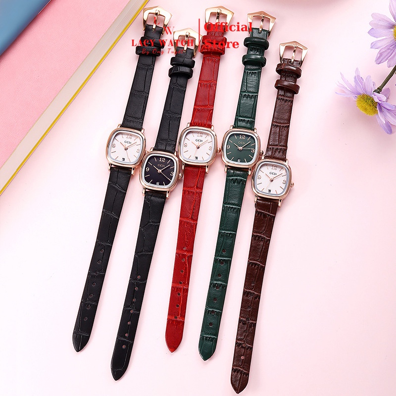 Đồng hồ nữ LaCy Watch đồng hồ đeo tay dây da chống nước kèm lịch mặt vuông nhỏ số kết hợp thanh lịch DHVVGE0004 | BigBuy360 - bigbuy360.vn