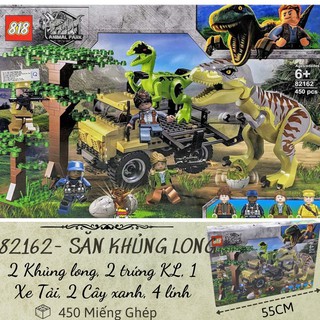 [NHIỀU MẪU] LEGO KHỦNG LONG JURASSIC_ Bộ Lắp Ráp Mô Hình Săn Khủng Long - 450 miếng