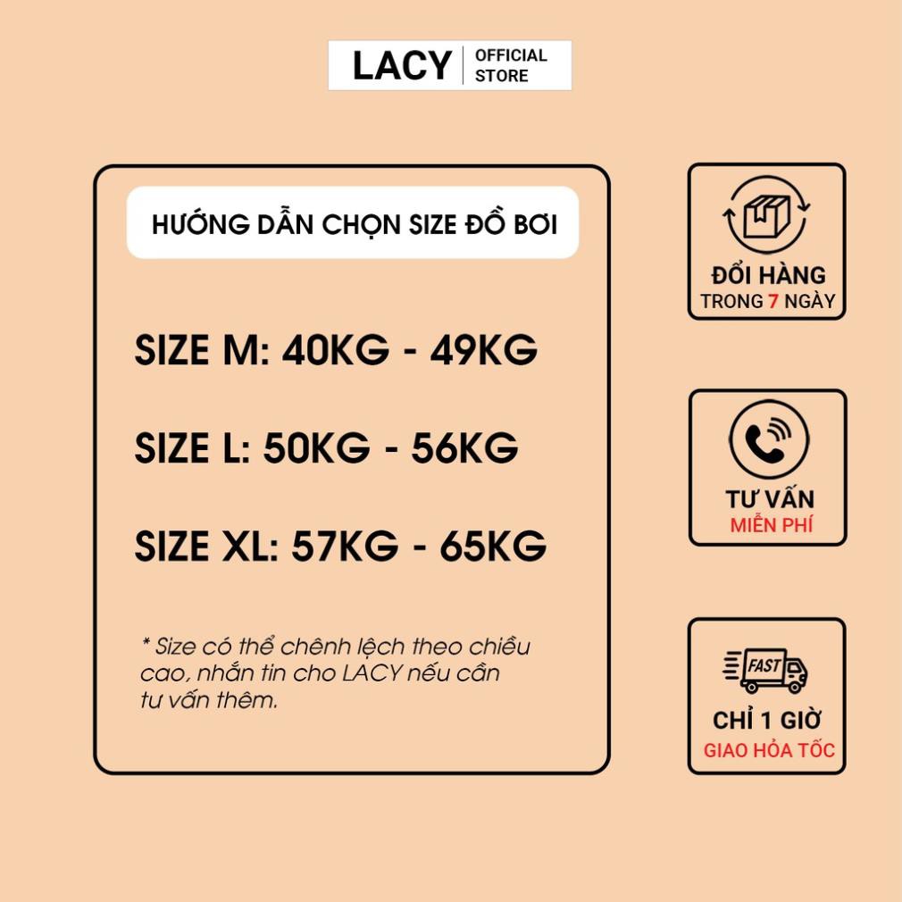 Đồ Bơi Nữ 1 Mảnh Liền Thân Kín Đáo Có Tay Dáng Váy Xòe Che Khuyết Điểm màu Xanh B156 LACY Đẹp