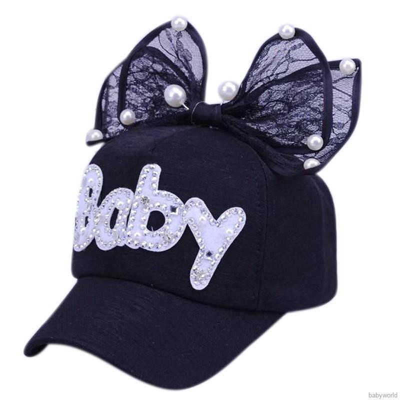 Mũ bóng chày thêu họa tiết xinh xắn cho bé gái