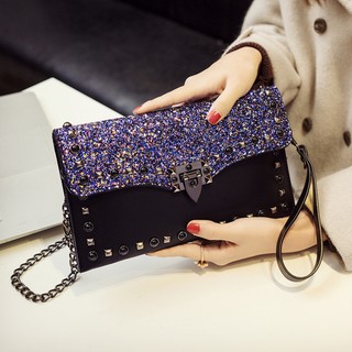 [HÀNG LOẠI 1 CAO CẤP] Ví dự tiệc, bóp đi tiệc, ví dài nữ, clutch cầm tay nữ dáng bì thư đính kim tuyến lấp lánh cực sang