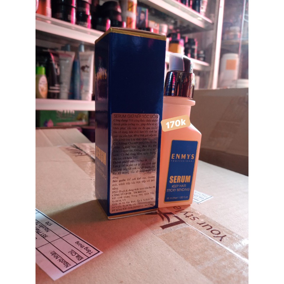Serum giữ nếp tóc uốn ENMYS 30 ml  phục hồi tóc  khô xơ hư tổn , cấp ẩm nuôi dưỡng giữ màu bóng mượt, óng ả .