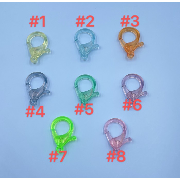 Móc Khóa Nhựa Dẻo Trong Suốt 25mm DIY Hình Tôm Hùm Độc Đáo Trẻ Trung