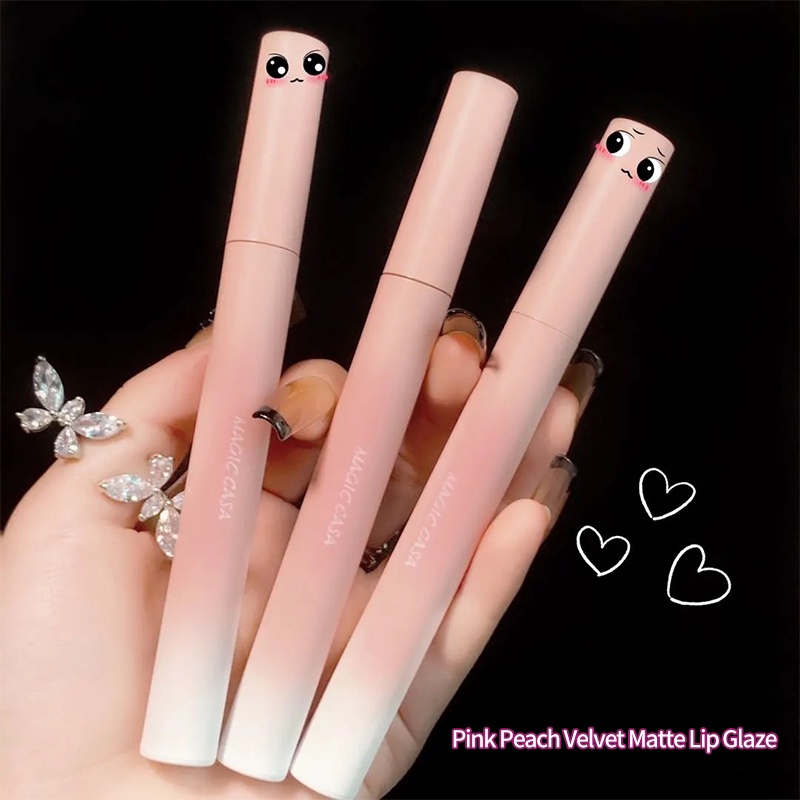 Mờ / Matte (Hàng Mới Về) Son Môi Dạng Lỏng Chống Thấm Nước Lâu Trôi Màu Hồng Đào Đỏ