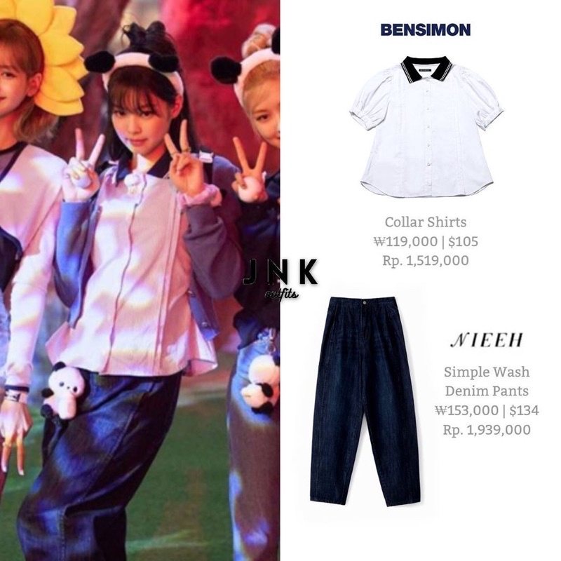 Quần jeans xanh đậm ống rộng giống Jennie BLACKPINK