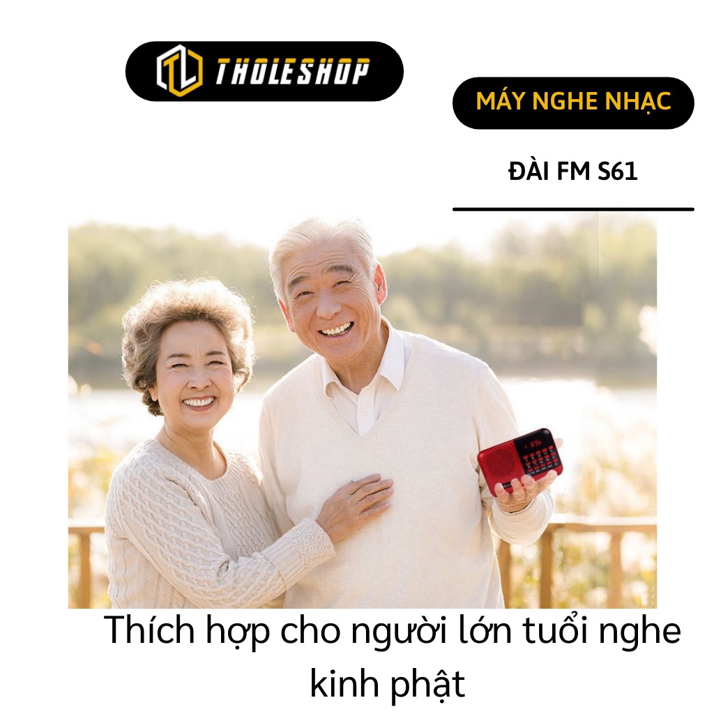 [SGD] Đài Radio - Máy Nghe Nhạc Nghe Thẻ Nhớ Mini S61 Cho Người Lớn, Đồng Hồ, Kinh Phật 5593