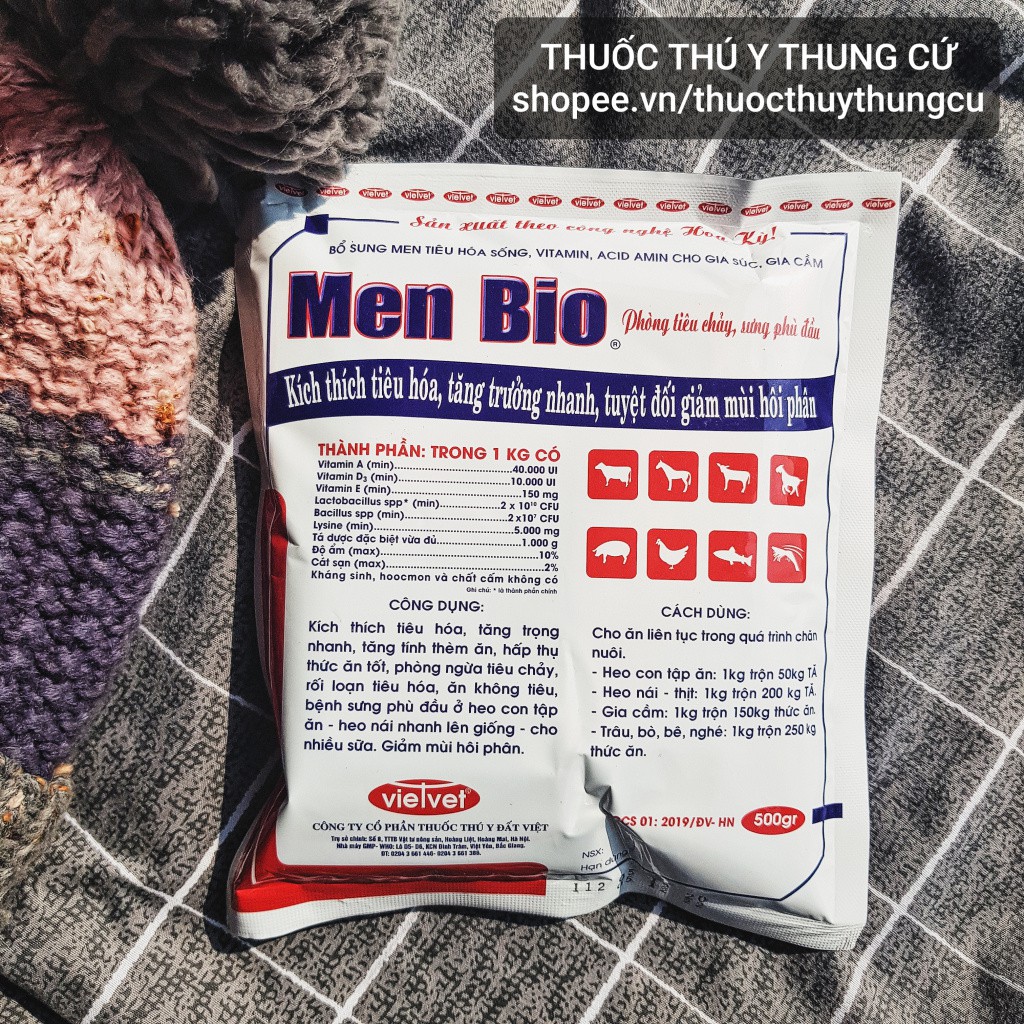 MEN BIO 500G - Men tiêu hóa tăng trọng nhanh gia súc, gia cầm