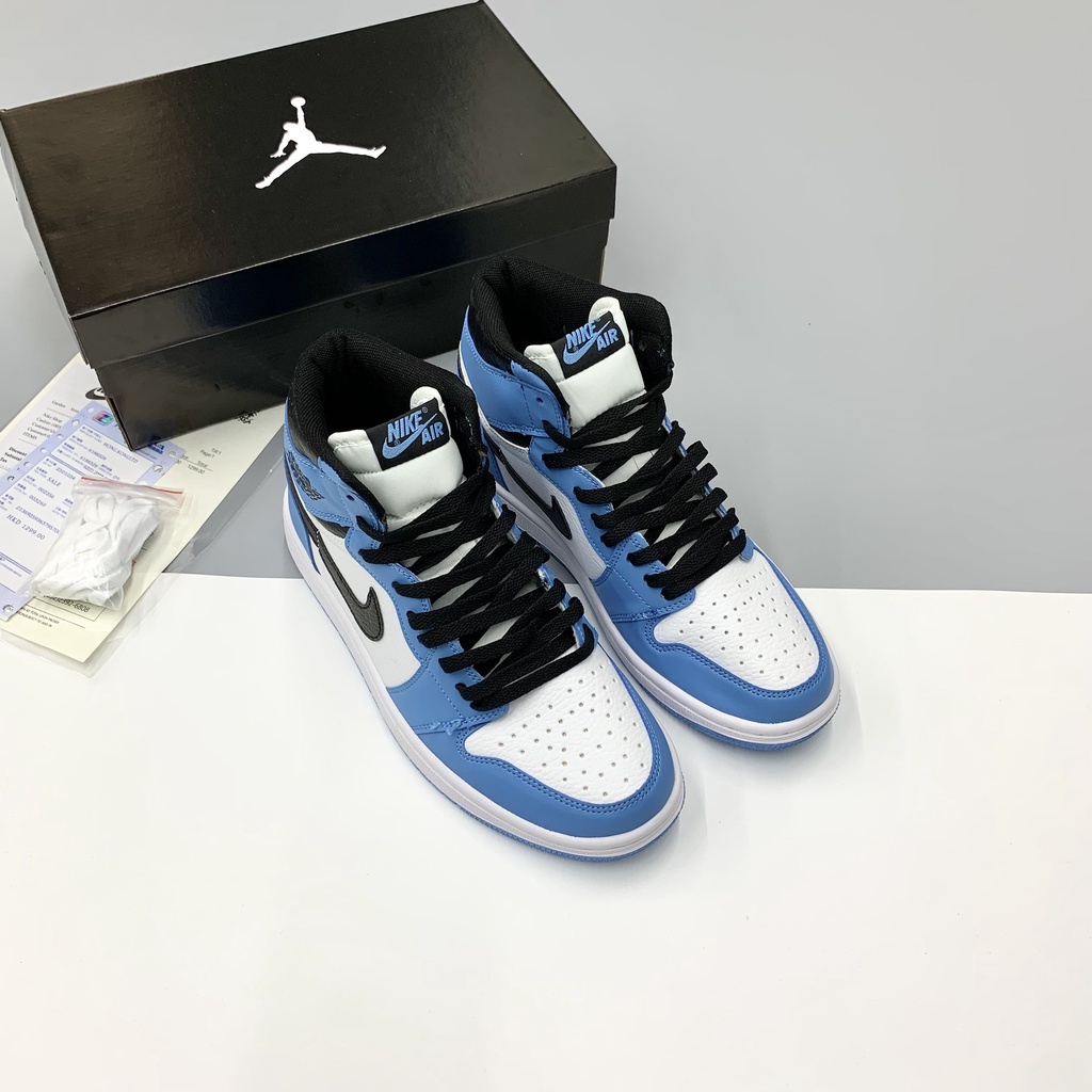 Giày Jordan Xanh Dương Cổ Cao Nam Nữ, Giày Sneaker JD1 Xanh Dương Cổ Cao Thời Trang Cao Cấp Hottrend 2022