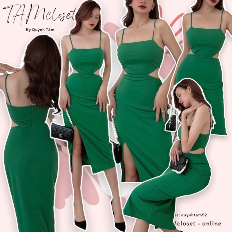 Đầm body thun gân 2 dây bảng - TK959