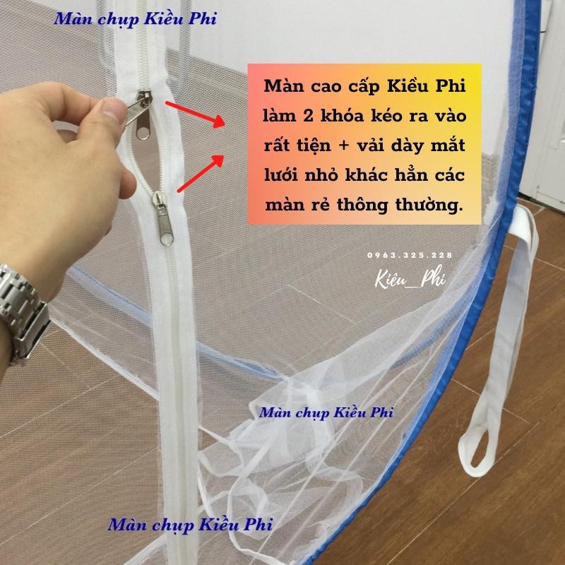 Mùng chụp gấp gọn Kiều Phi đỉnh chóp 1m2, 1m6, 1m8, 2m2 chống muỗi tiện dụng