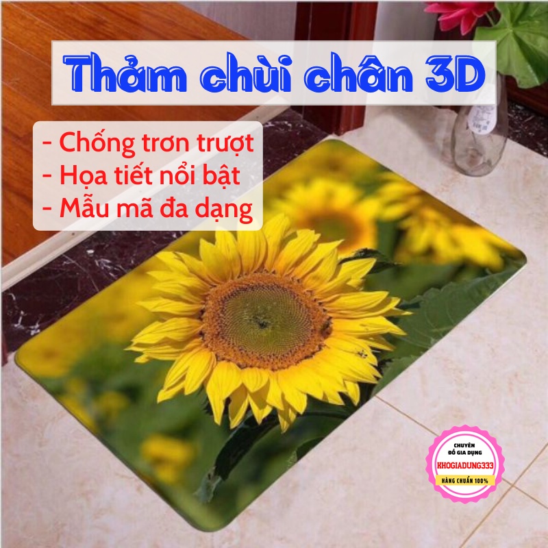 [SALE] Thảm chùi chân  Thảm lau chân 3D mềm mại thấm hút tốt chống trơn trượt cao cấp nhiều mẫu (giao ngẫu nhiên)