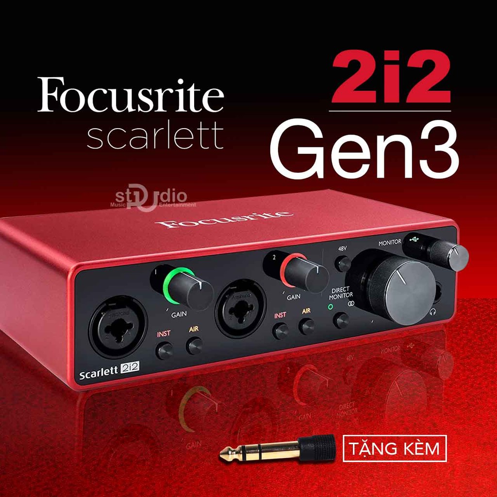 Sound Card FOCUSRITE 2I2 GEN 3 ⚡ BẢO HÀNH 1 NĂM ⚡ Dành Cho Thu Âm, Hát Livestream Chuyên Nghiệp, Monkey Studio