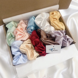Cột tóc scrunchy phi bóng pastel đủ màu PK10