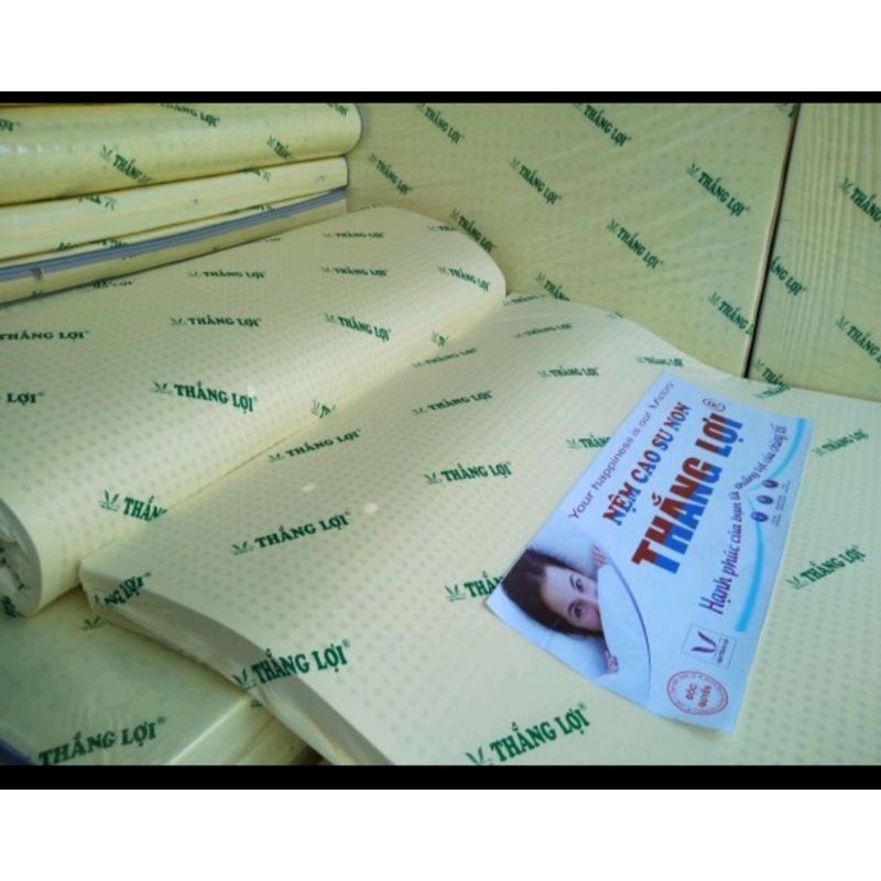 Nệm cao su non thắng lợi 100% cao10p bh 15 năm đủ sazi kV sg có liền ạ