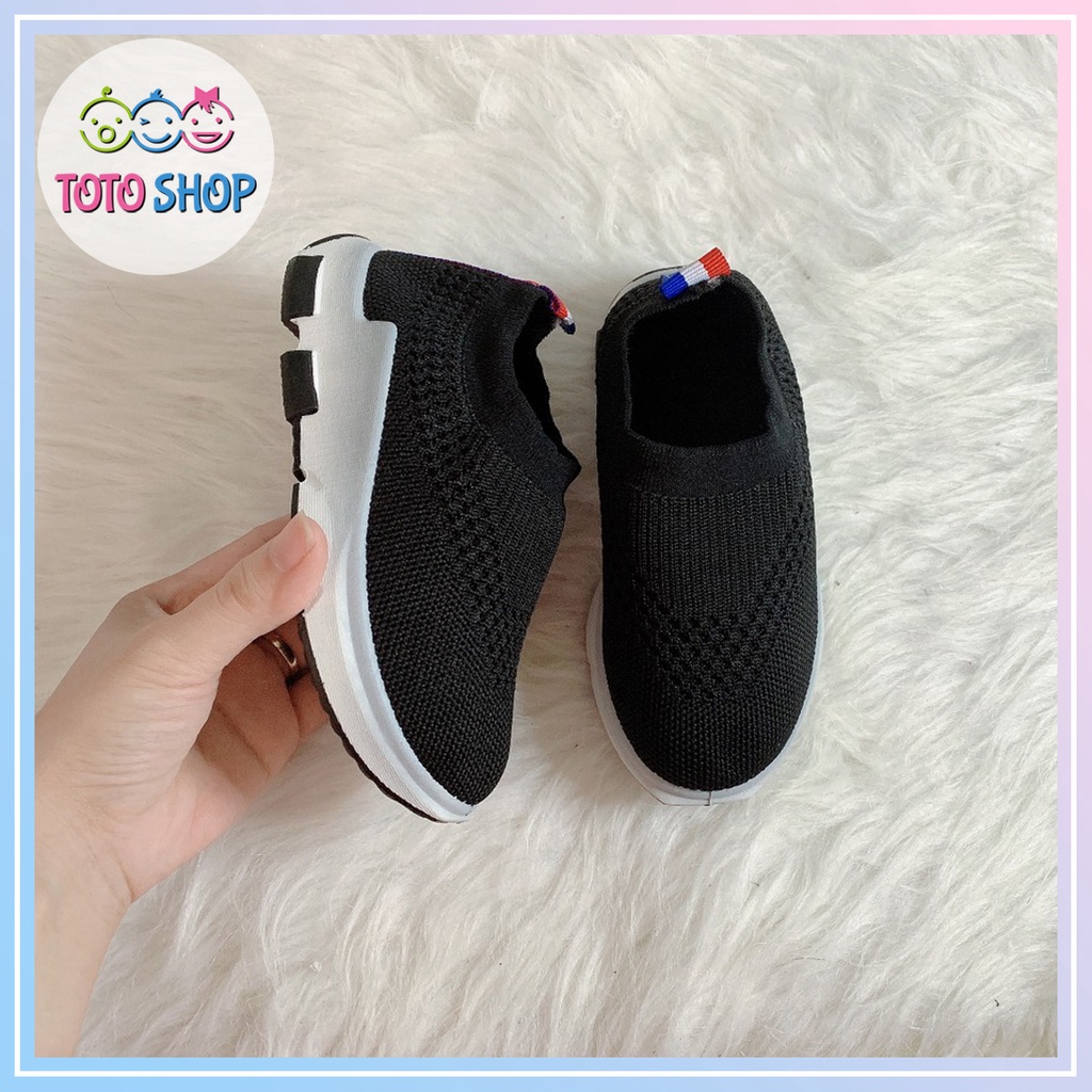 Giày thể thao Giày lười Cổ Bo Chun màu đen Cho Bé Trai Bé Gái