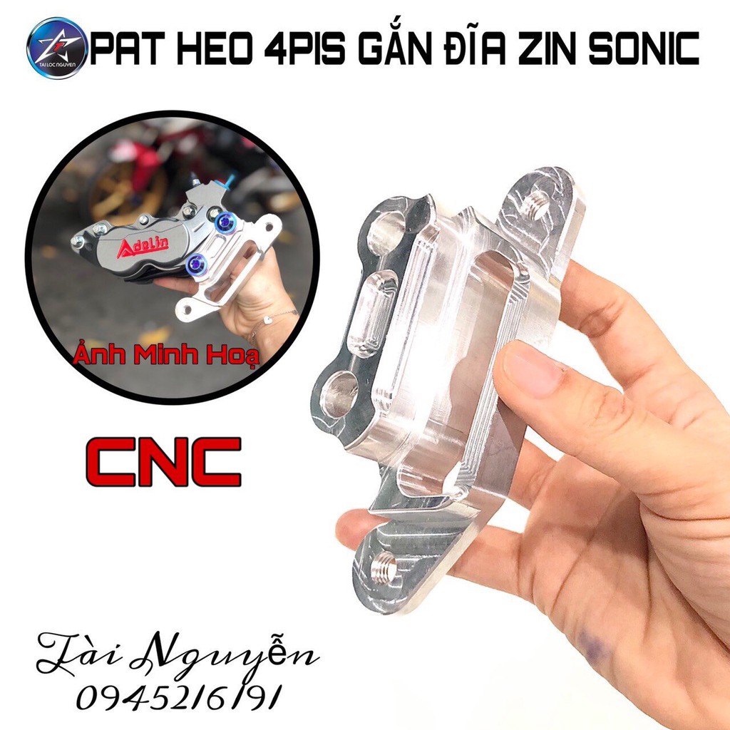 PAT NHÔM CNC GẮN HEO 4PIS CHO CÁC DÒNG XE MÁY