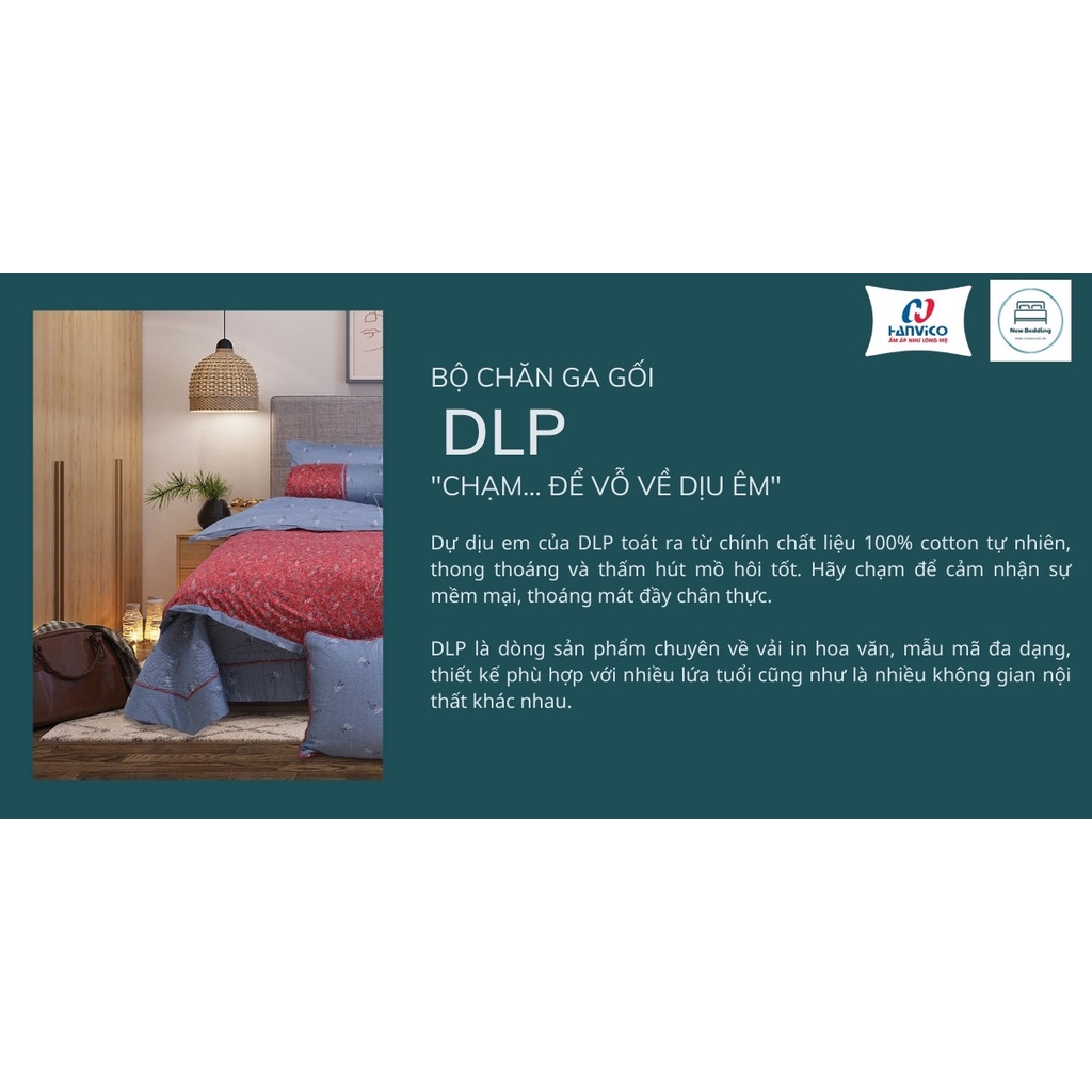 Bộ Chăn Ga Gối Hanvico Blue Sky DLP 190, ga trải giường vải cotton T cao cấp