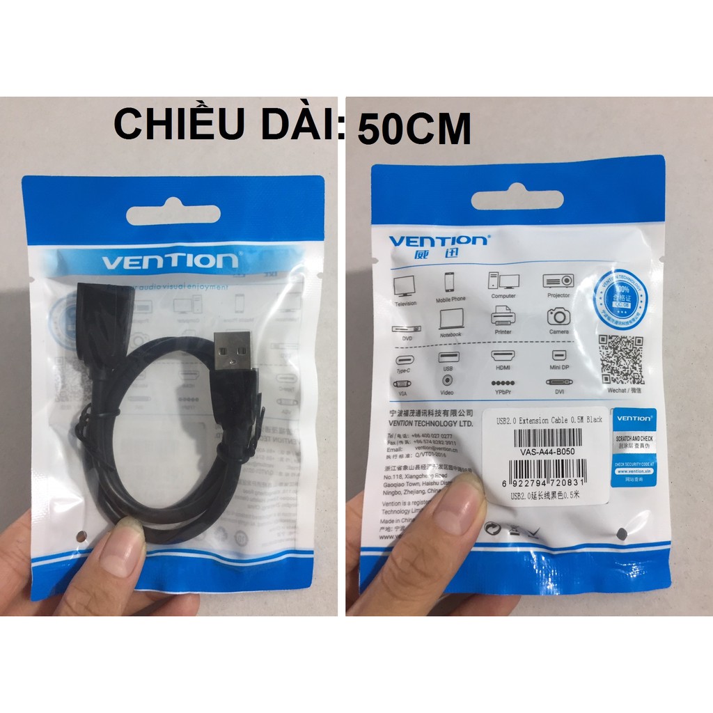 Cáp nối dài USB 2.0 Vention