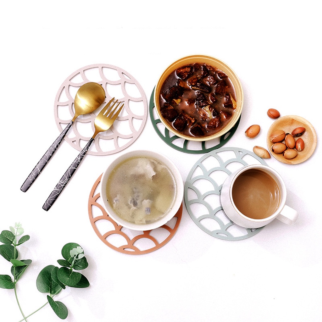 YIYU Miếng lót nồi cách nhiệt chống trượt bằng silicone nhiều màu phong cách Bắc Âu cao cấp